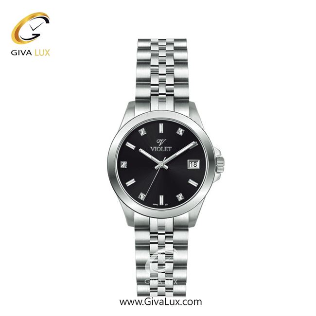 ساعت مچی اورجینال زنانه ویولت VIOLET نقره ای | نقره ای| مشکی| کد رفرنس 0557 | 0572